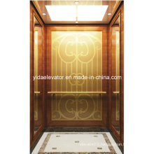 Best Quality Passenger Lift with Etched Golden Mirror Stainless Steel